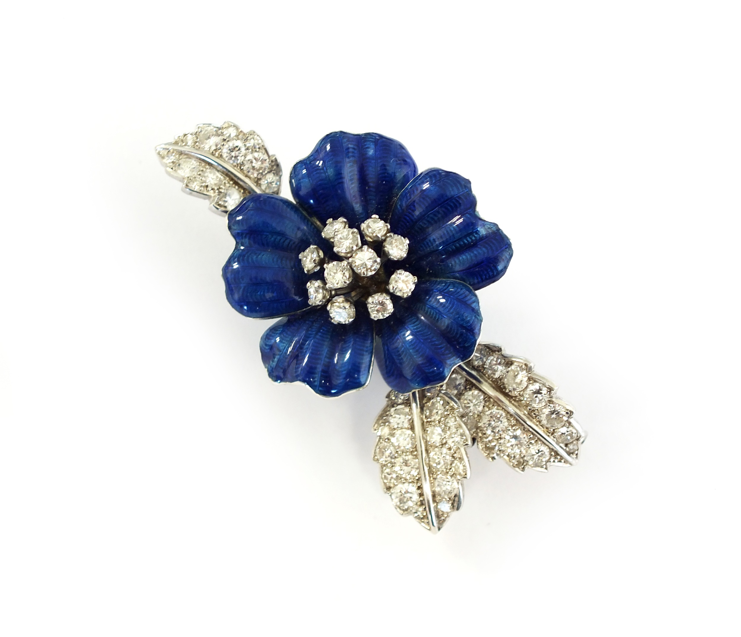 blue enamel and diamond brooch by Boucheron